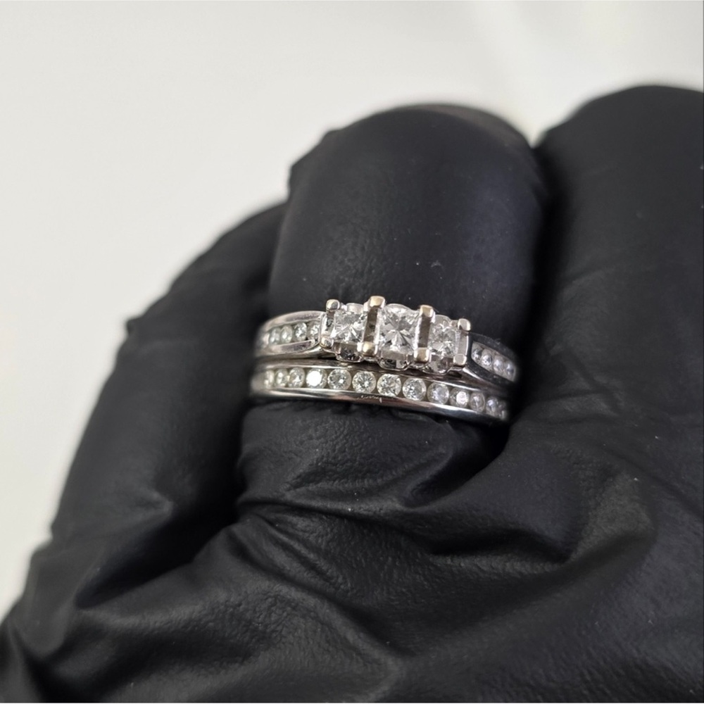 14K White Gold Diamond Bridal Ring Set